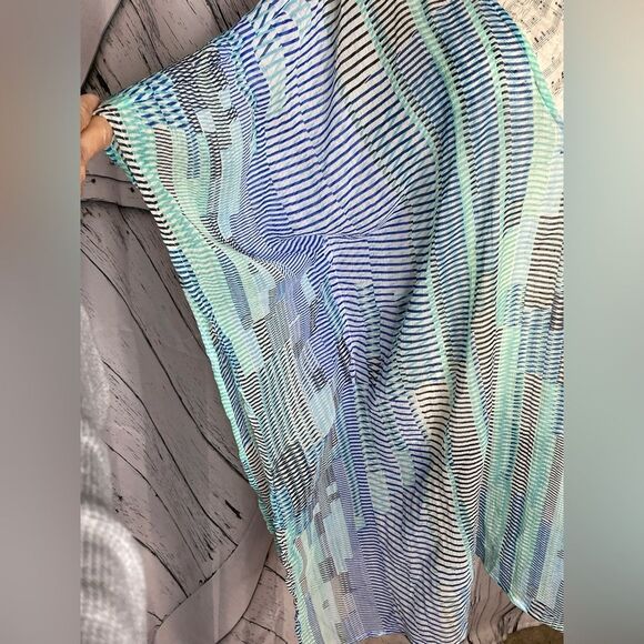 Echo Beach Semi-Sheer Coverup Stripes OS - Picture 3 of 6